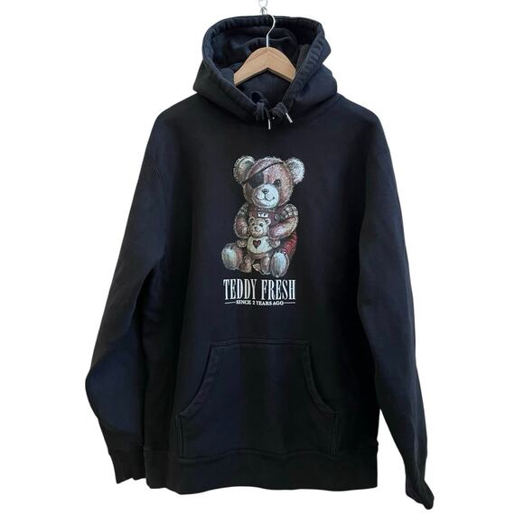 Teddy Fresh Black Don’t Ever Talk To Me Or My Son Again Fleece Hoodie Size Large - Picture 2 of 12